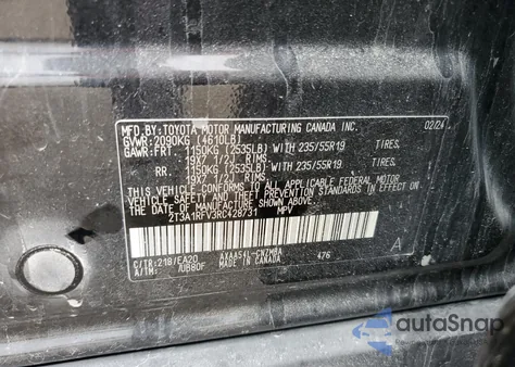 2024 Toyota Rav4 Xle Premium z USA, uszkodzony, nr VIN 2T3A1RFV3RC428731